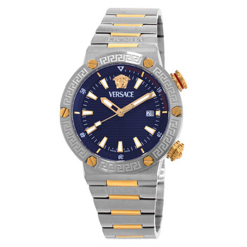Greca Logo Quartz Blue Dial Men's Watch VE8G00424