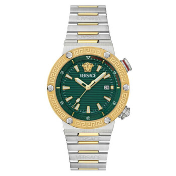 Versace Chronograph Quartz Green Dial Men's Watch VEZ900121