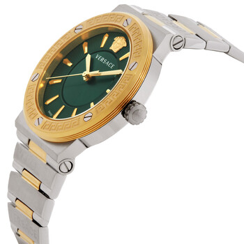 Greca Logo Quartz Green Dial Two-tone Ladies Watch VEVH00720