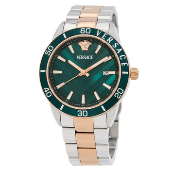Versace Greca Urban Quartz Green Dial Men's Watch VEYCA0524