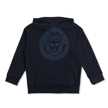 Versace Kids Navy Blue Medusa Head Hoodie 1007359-1A11474-2U230