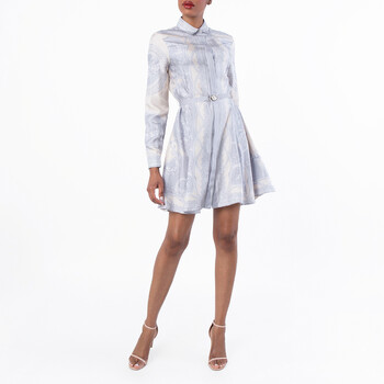 La Coupe Des Dieux Mini Shirt Dress 1018933-1A13359-SILVER GREY+CHAMPAG