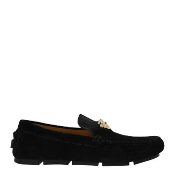 Versace La Medusa Plaque Suede Loafers, Brand Size 43 ( US 