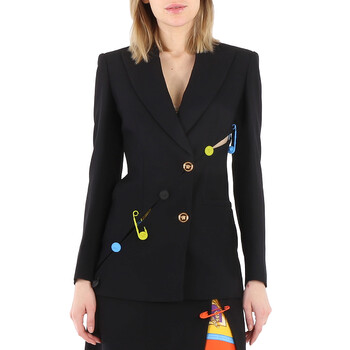 Versace Ladies Black Safety Pin Blazer Jacket, Brand Size 36 (US