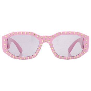 サングラス VERSACE Woman Sunglasses Pink 0VE4361 539258 Versace Pink Gradient Grey Flash Geometric Unisex Sunglasses