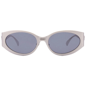 Light Grey Mirrored Black Oval Ladies Sunglasses VE2263 12666G 56