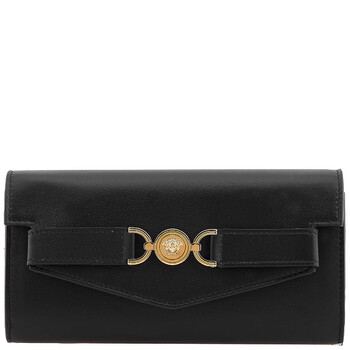 Versace Greca Goddess Bifold Leather Wallet 1008832_1A08186-BLACK ...