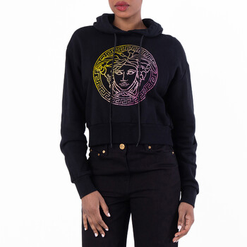 Medusa Crystal Embellished Hoodie 1009061-1A06605-1B000