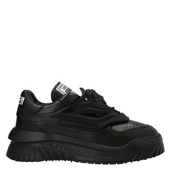 Men's Black Leather Odyssea Sneakers