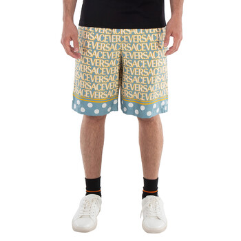 Versace Medusa Harness-Print Silk Twill Shorts, Brand Size