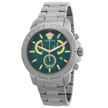 Versace Hellenyium Chronograph Quartz Green Dial Men's Watch