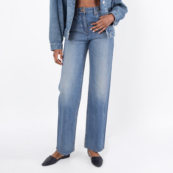 Stella McCartney Rhinestone-Embellished Straight Leg Denim Jeans