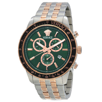 Versace New Chrono Chronograph Quartz Green Dial Men's Watch