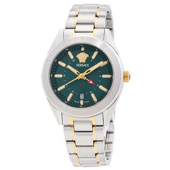 wata Versace V-Code GMT Quartz Blue Dial Men's Watch VEAFA0424