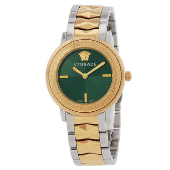 V-Tribute Quartz Green Dial Two-Tone Ladies Watch VE2P00522