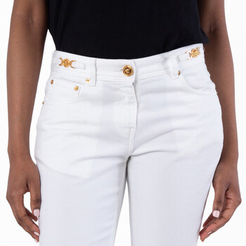 White Cropped Flared Jeans, Size 27