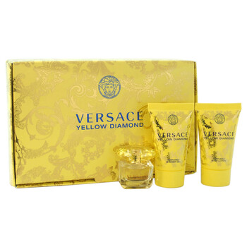Yellow Diamond by Versace for Women - 3 Pc Mini Gift Set 0.17oz EDT Splash, 0.8oz Shower Gel, 0.8oz Body Lotion 8011003810437