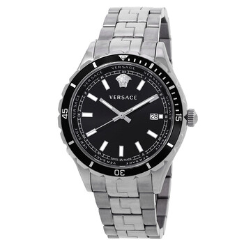 Versace Hellenyium GMT Black Dial Men's Watch V1102 0015