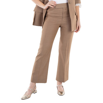 Cropped Flare Trousers 1324WTR005600A-TOBACCO