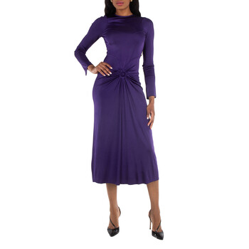 knit long dresses Green Knit Dress Long Sleeve Midi main image 1