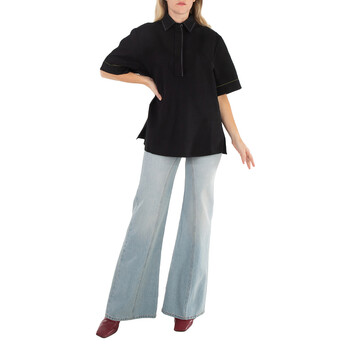 Pointed Collar Short-Sleeve Shirt