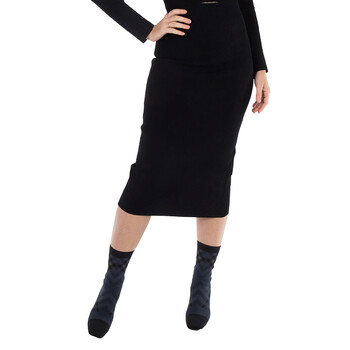 Balenciaga Black High-Waisted Midi Large Skirt, Brand Size