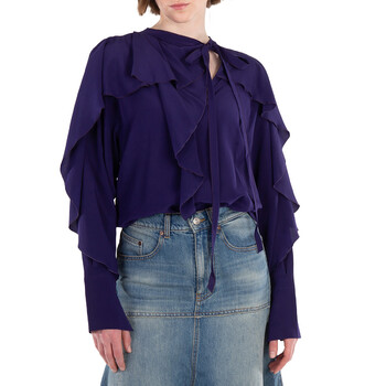 Tie Detail Ruffle Blouse