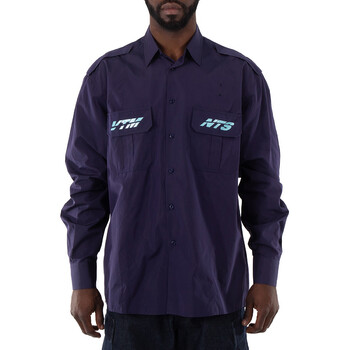 Men's Navy Blue Military-Style Police Shirt