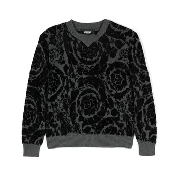Versace Cable Knit Medusa Embroidered Sweater, Brand Size 50 ( US