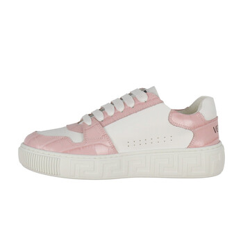 Girls Grecca Detail Leather Sneakers