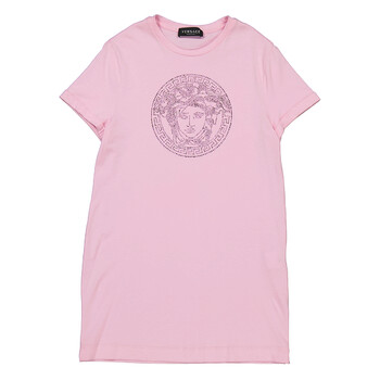 Young Versace Kids Medusa Short Sleeve Embellished Crystal T