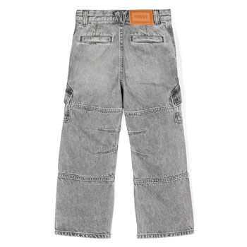 Kids Logo Patch Panelled Straight-Leg Cargo Jeans