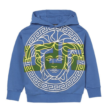Kids Medusa Big Greca Hoodie, Size 12Y 1018284-1A13041-2UV60
