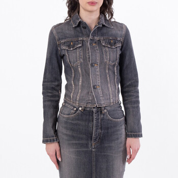 Stonewashed Cotton Lace-Up Denim Jacket 831697 TSW67 1441