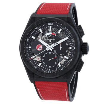 Zenith El Primero Automatic Skeleton Dial Rubber Strap Watch