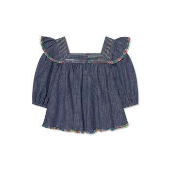 Girls Alight Ruffled Denim Top
