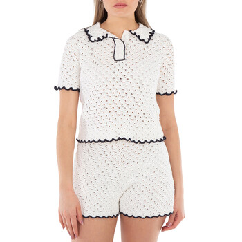 scalloped polo shirt