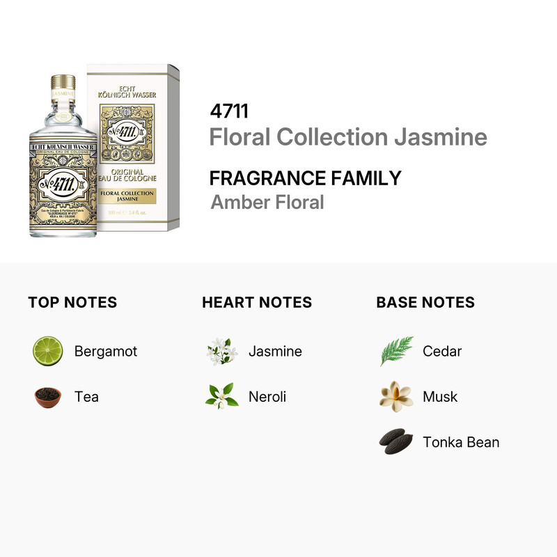 4711 Unisex Floral Collection Jasmine EDC Spray 3.4 oz Fragrances