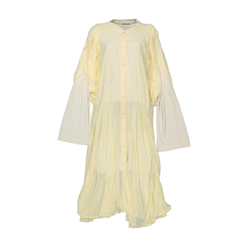 Acne Studios Ladies Pale Yellow Layered Long Sleeve Dress, Brand Size 38  (US Size6 ) A20417 - Clothing - Jomashop