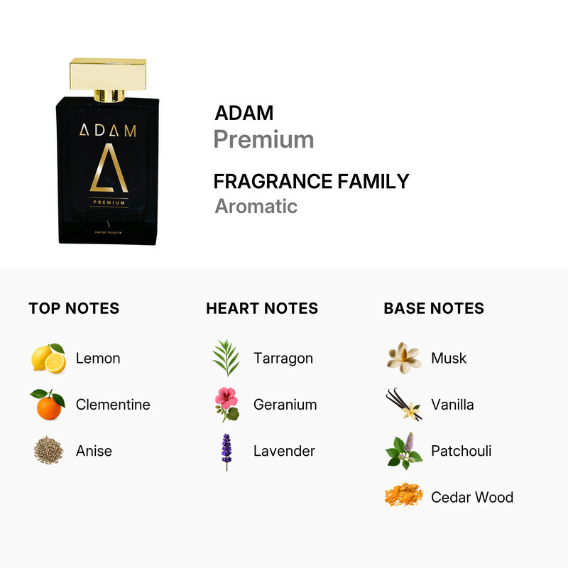 Adam Men's Premium EDT Spray 3.4 oz Fragrances 7290117384879
