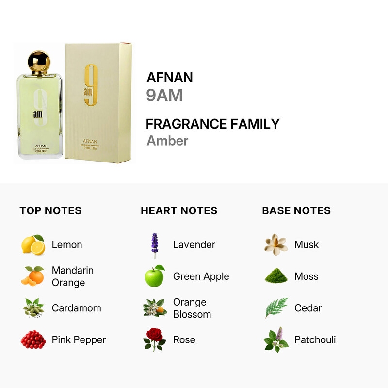 Afnan Ladies 9AM EDP 3.4 oz Fragrances 6290171002345 - Afnan , 9AM