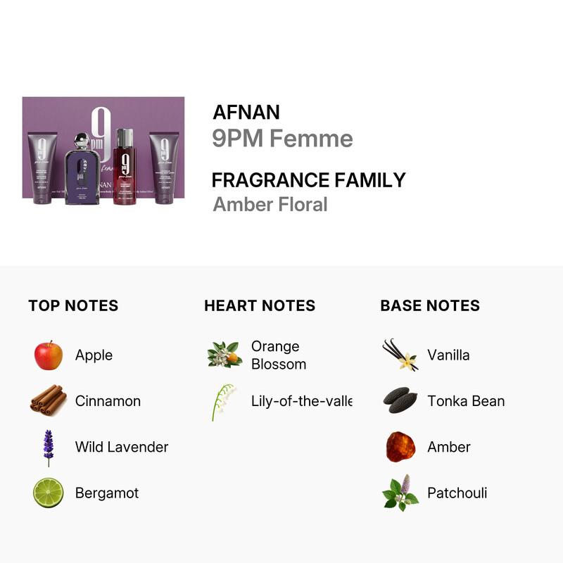 Afnan Ladies 9PM Femme Gift Set Fragrances 6290171074250 - Afnan