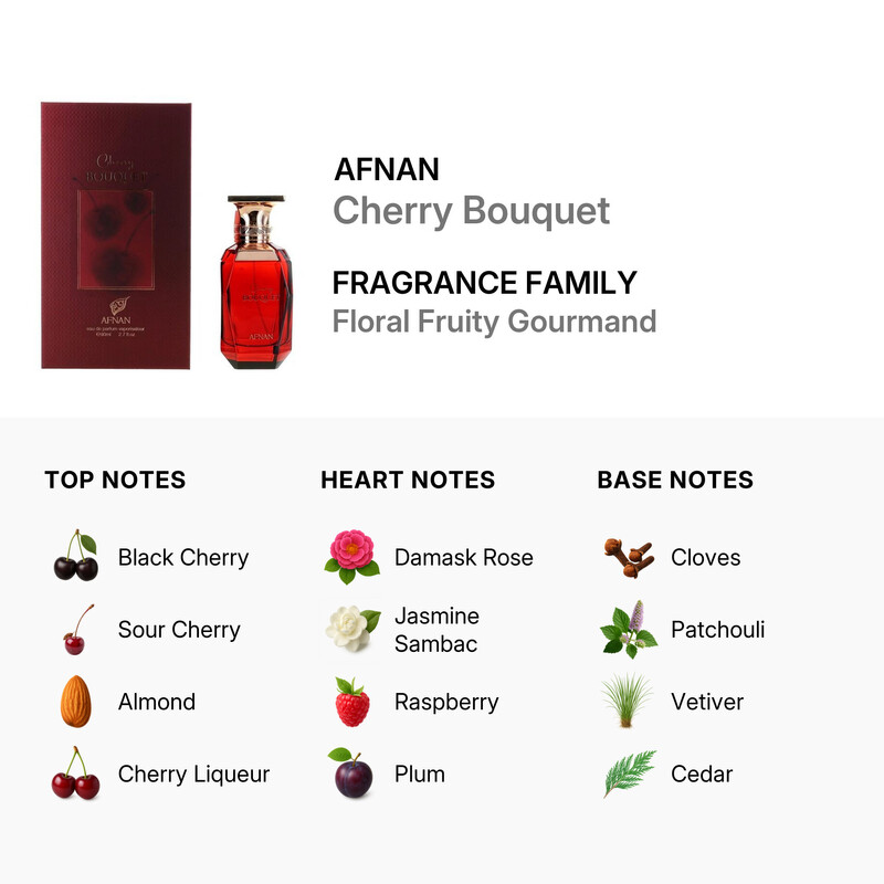 Afnan Ladies Cherry Bouquet EDP Spray 2.7 oz Fragrances