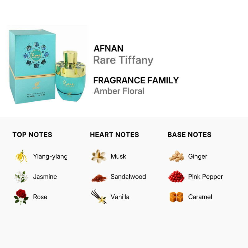 Afnan Ladies Rare Tiffany EDP Spray 3.4 oz Fragrances