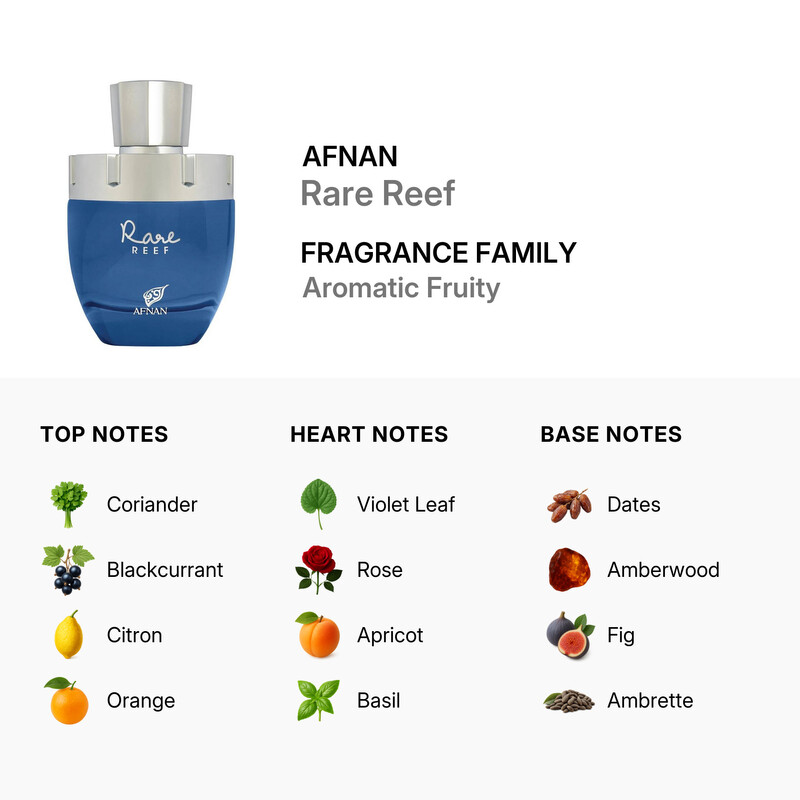 Afnan Unisex Rare Reef EDP Spray 3.4 oz Fragrances 6290171076704