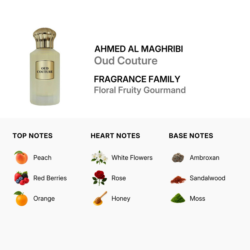Ahmed Al Maghribi Unisex Oud Couture Extrait de Parfum Spray 3.4