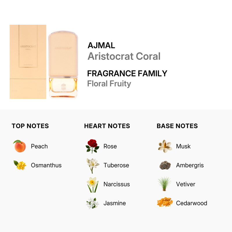 Ajmal Ladies Aristocrat - Coral EDP Spray 2.5 oz Fragrances