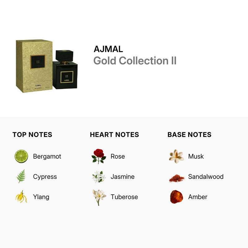 Ajmal Unisex Gold Collection II EDP Spray 3.4 oz Fragrances