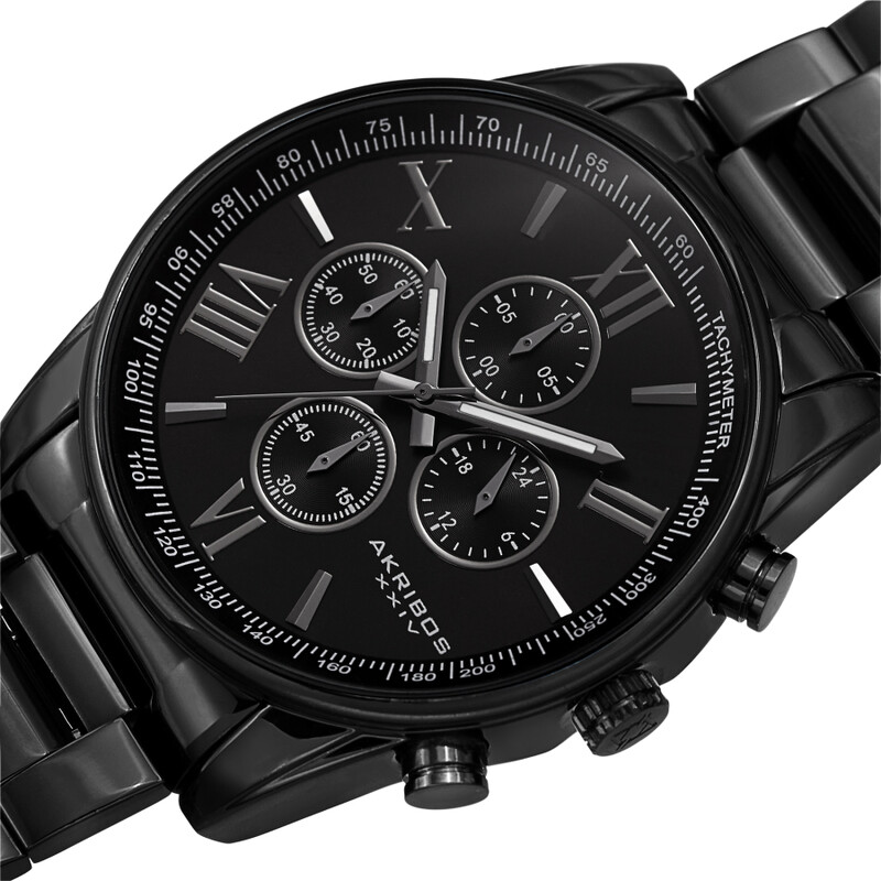 NWT Akribos XXIV Akribos Chronograph Black Dial Black PVD Men\'s Watch s-l400.jpg main image 2