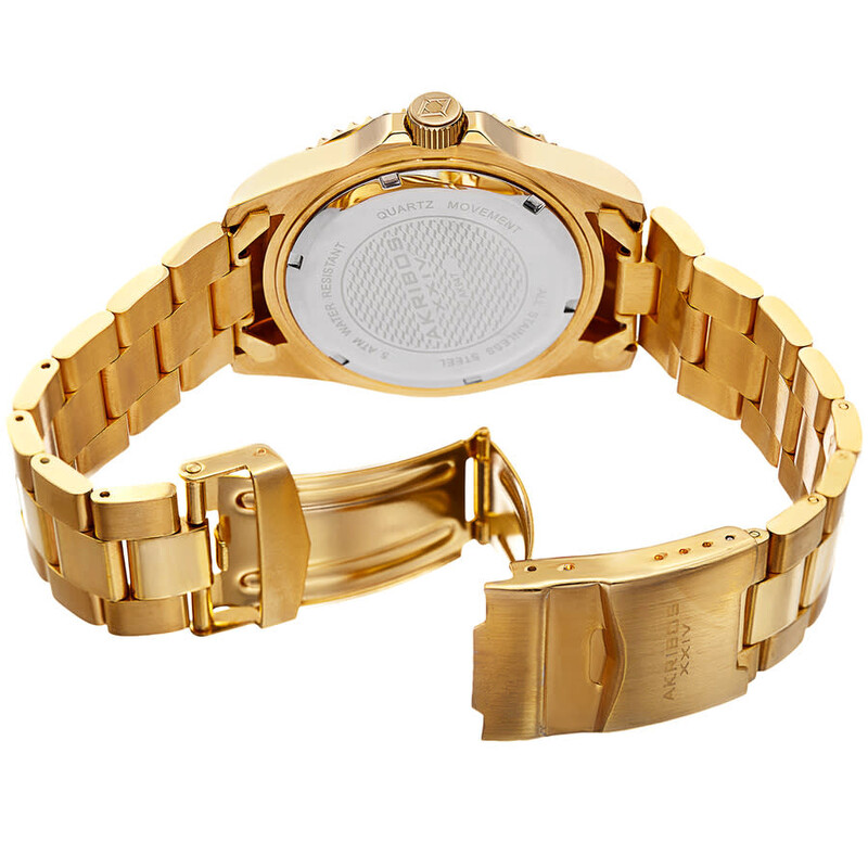 Akribos XXIV Extremis Quartz Gold Dial Men's Watch P50172